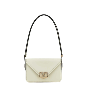 Ivory Leather VLogo Crossbody Bag
