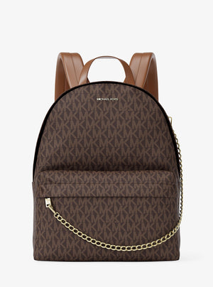 Michael Kors Slater Medium Signature Logo Backpack Brown