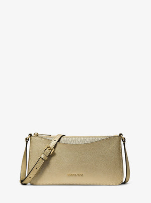 Michael Kors Arden Medium Metallic Crossbody Bag Pale Gold