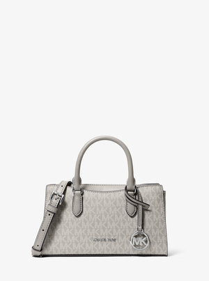 Michael Kors Arden Small Signature Logo Messenger Bag Pearl Grey