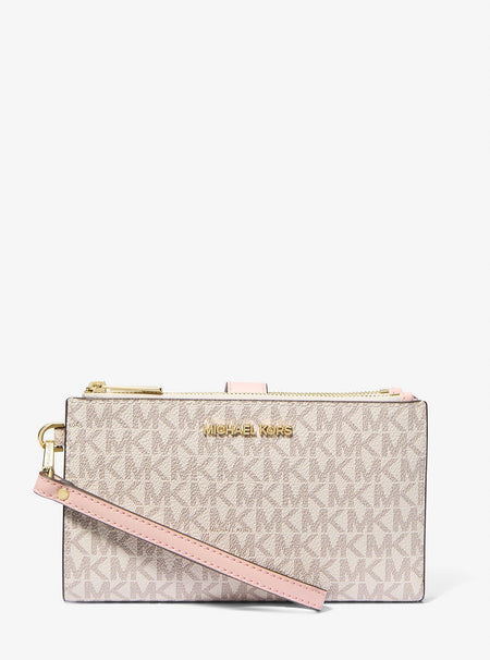 Michael Kors Jet Set Travel Signature Logo Smartphone Wallet Pwd Blsh Mlt