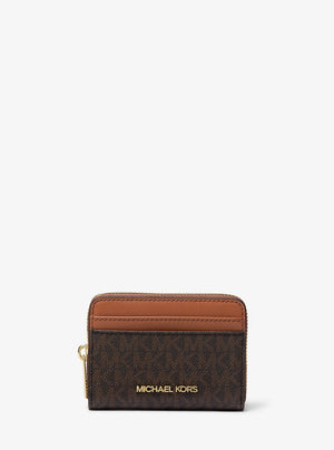 Michael Kors Jet Set Travel Medium Logo Zip-Around Card Case Brown