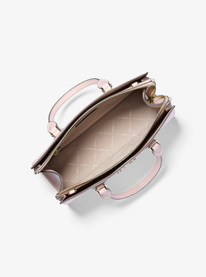 Michael Kors Sheila Medium Heart Embroidered Satchel Powder Blush