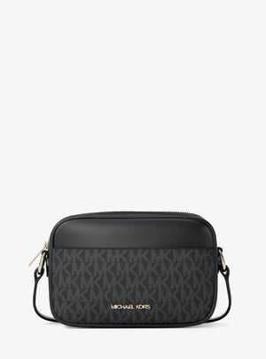 Michael Kors Jet Set Small Signature Logo Camera Crossbody Bag Black