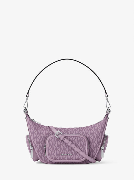 Michael Kors Merritt Small Signature Logo Convertible Shoulder Bag Lt Quartz