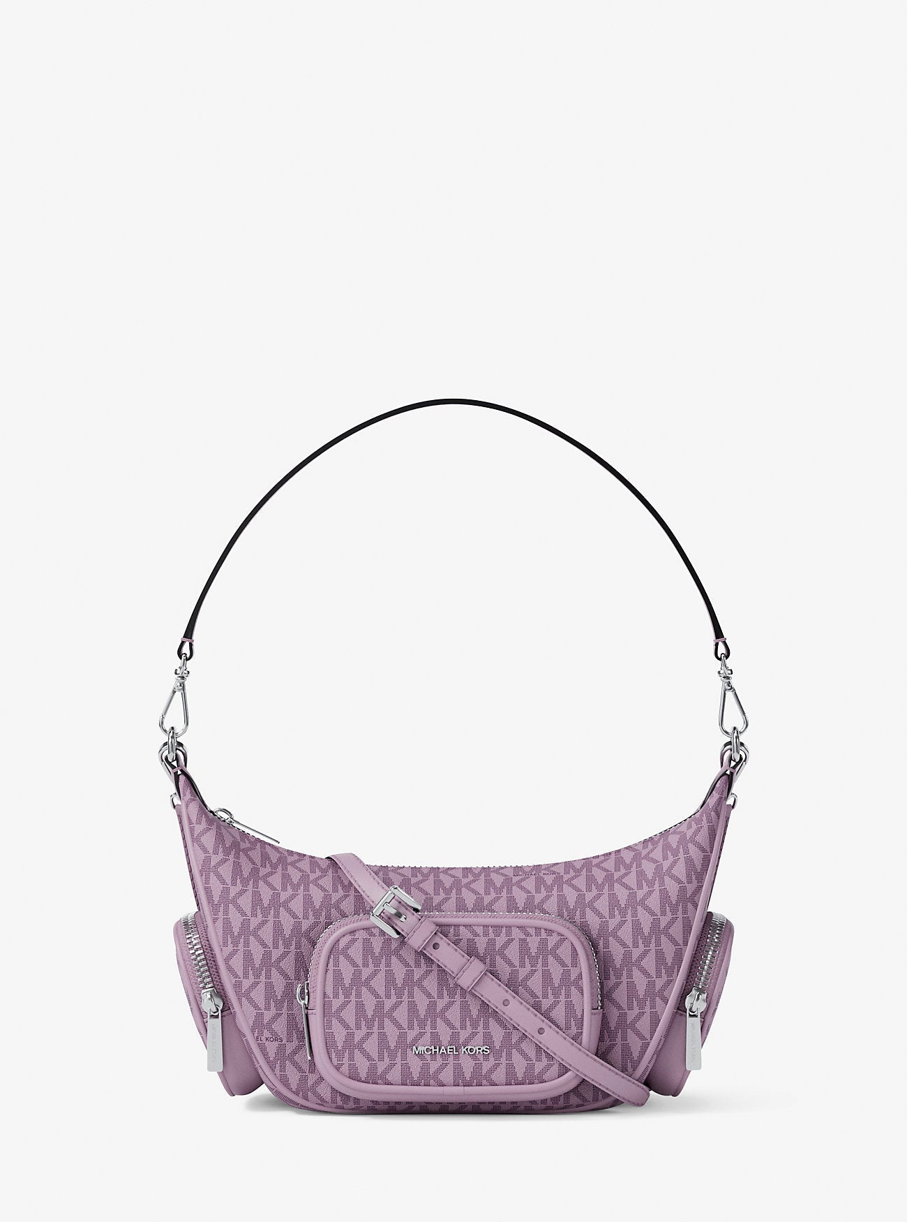 Michael Kors Merritt Small Signature Logo Convertible Shoulder Bag Lt Quartz