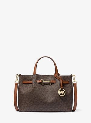 Michael Kors Carson Small Signature Logo Satchel Brown
