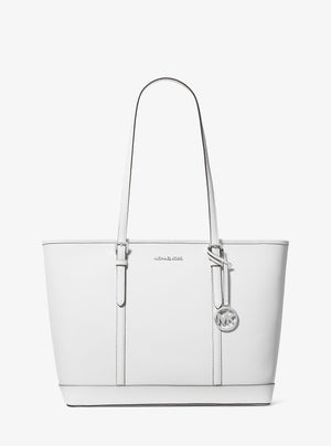 Michael Kors Jet Set Travel Large Saffiano Leather Tote Bag Optic White