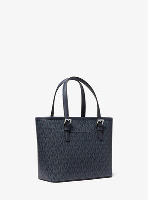 Michael Kors Jet Set Travel Extra-Small Logo Top-Zip Tote Bag Navy