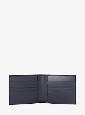 Michael Kors Signature Logo Wallet and Reversible Belt Gift Set Admrl-Plblue