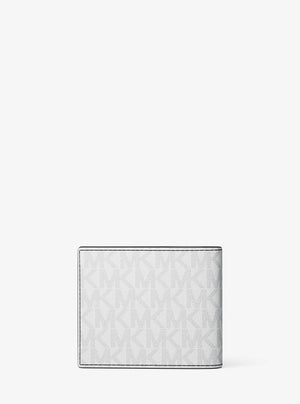 Michael Kors Cooper Embellished Signature Logo Billfold Wallet Bright Wht