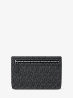Michael Kors Cooper Large Embellished Signature Logo Wallet Black