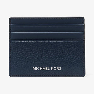 Michael Kors Cooper Pebbled Leather Tall Card Case Navy