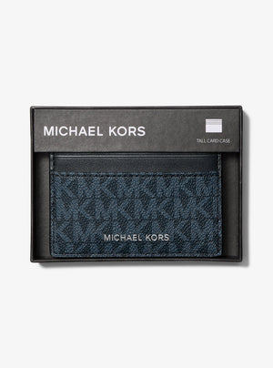 Michael Kors Cooper Signature Logo Card Case Admrl-Plblue