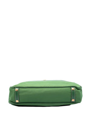 2010-2026 Saffiano Trimmed Tessuto Logo Plate Convertible Tote satchel