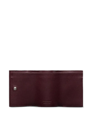 snap triangle leather wallet