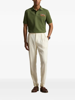 embroidered triple-pony polo shirt