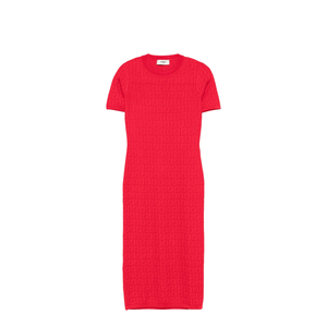 Fitted Midi Dress Red