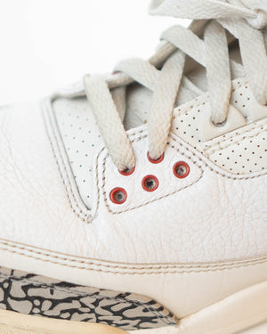 Nike Air Jordan 3 Retro Summit White/Fire Red -Black-Cement Grey (UK 9)