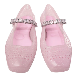 Cotton Candy Jelly Ballerina Flats with Crystal