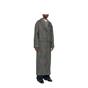 Wool Blend Single-breasted Coat Black