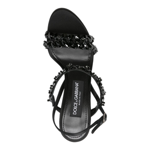 Sandals with Rhinestone Embroidery in Multicolor