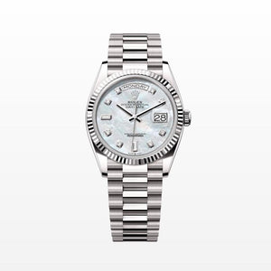 Rolex | Day-Date | 128239 | White gold | 36 x 43 mm | White gold | Mother of pearl | Automatic