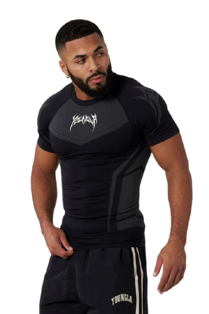 YOUNG LA 475 4041 Warrior Compression Tees Black