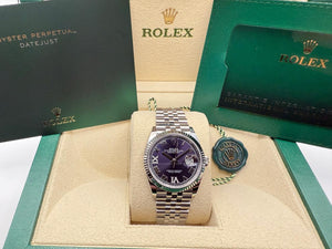 Rolex | Datejust | 126234 | Gold/Steel | 36 mm | Steel | Purple | Automatic