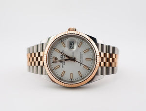 Rolex | Datejust | 126231 | Rose gold | 36 x 44 mm | Gold/Steel | White | Automatic
