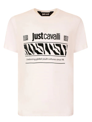 Just Cavalli  White Fashion Logo Slim Fit Tshirt
