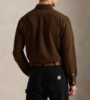 Polo Ralph Lauren  Men Brown Polo Bear Custom-Fit Oxford Shirt