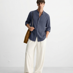 CAPRI LINEN SUMMER SHIRT NAVY BLUE
