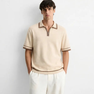 Monaco Knit Polo – Warm Oat