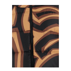 Printed Nylon Down Jacket In Brown