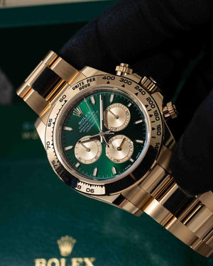 Rolex | Daytona | 126508 | Yellow gold | 40 mm | Green | Automatic