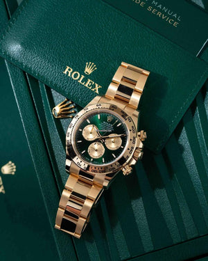 Rolex | Daytona | 126508 | Yellow gold | 40 mm | Green | Automatic