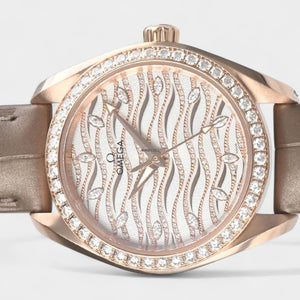 Omega Seamaster Aqua Terra150 M Co-Axial Master Chronometer Diamonds / Sedna Gold / Box&Papers / 220.58.34.20.99.006