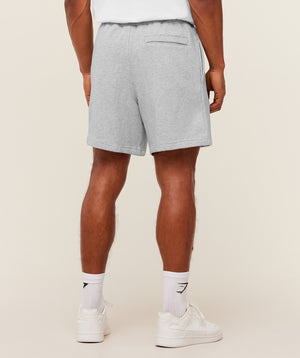 Gymshark Crest Shorts - Light Grey Core Marl