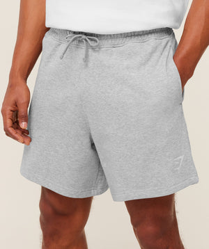 Gymshark Crest Shorts - Light Grey Core Marl