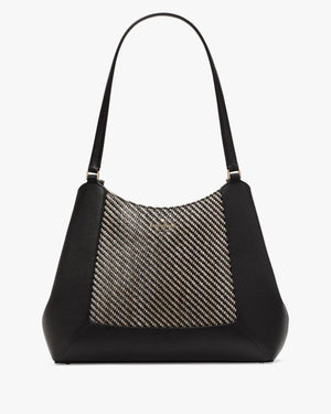 Lena Straw Triple Compartment Shoulder Bag