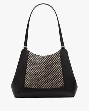 Lena Straw Triple Compartment Shoulder Bag