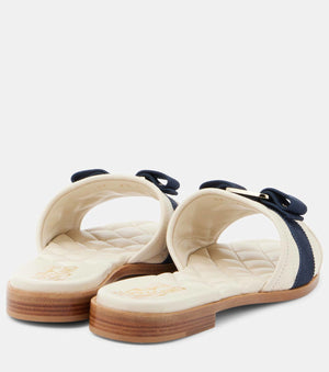 Ferragamo Love bow-detail leather slides