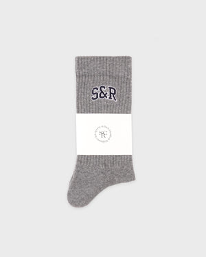 S&R Ivy Socks - Heather Gray/Navy