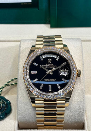 Rolex | Day-Date | 228348RBR | Yellow gold | 40 mm | Yellow gold | Black | Automatic