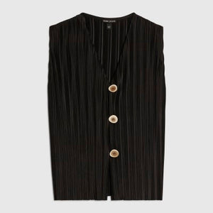 Black Plisse Waistcoat