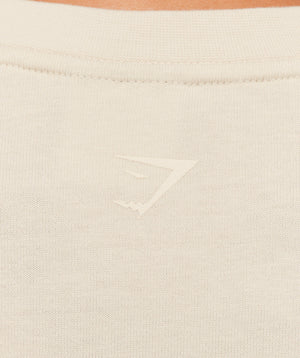 Gymshark Embossed Graphic Oversized T-Shirt - Oat White