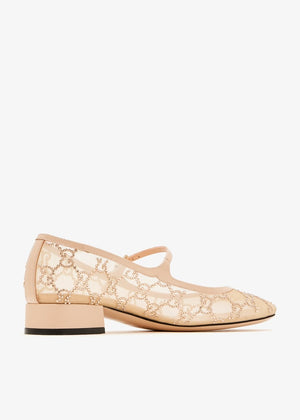GG crystal ballet flats