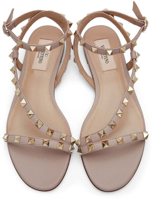 Valentino Garavani Pink Rockstud Swirl Sandals