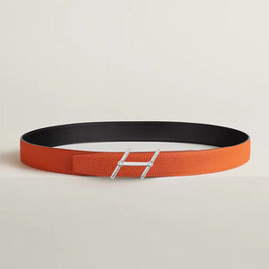 Swing belt buckle & Reversible leather strap 32 mm